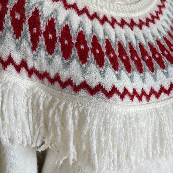 Loft Lounge Women’s Fare Isle And Fringe / Tassel Sweater - Picture 3 of 9